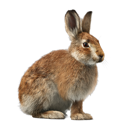 Realistic Brown Rabbit 3D Render Icon