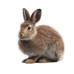 Realistic Brown Rabbit 3D Icon | Wildlife Nature Design