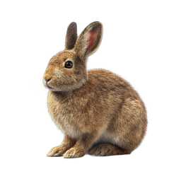 Realistic Brown Rabbit Icon | Wildlife Animal Illustration