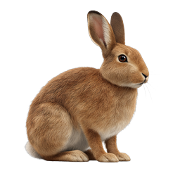 Realistic Brown Rabbit Icon - Detailed Wildlife Illustration