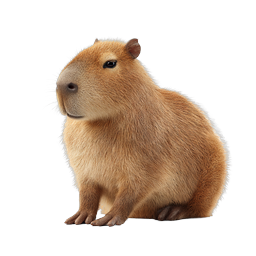 Realistic Capybara Icon - Detailed Wildlife Illustration