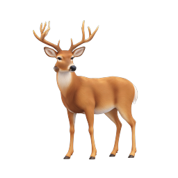 Realistic Deer Buck Icon | Majestic Wildlife 3D Illustration
