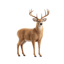Realistic White-Tailed Deer Buck with Antlers - 3D Render
