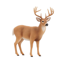 Realistic Deer Buck with Antlers Wildlife Icon