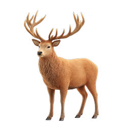 Realistic 3D Deer Icon - Majestic Stag with Antlers
