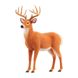 Realistic 3D Deer Icon - Majestic Buck Illustration