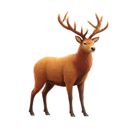 Realistic 3D Deer Stag Wildlife Icon | Detailed Antlered Buck