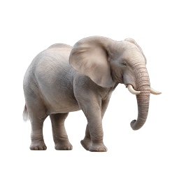 Realistic Elephant Icon - Detailed 3D Wildlife Render