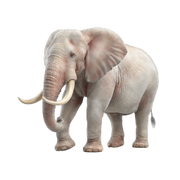 Ícone de Elefante Realista - Renderização 3D Majestosa da Vida Selvagem Africana