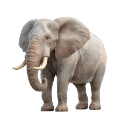 Realistic African Elephant Wildlife Icon - Detailed Nature Illustration