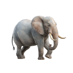Icona 3D realistica di elefante africano