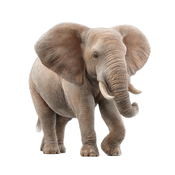 Ícone de Elefante Africano Realista | Renderização 3D Detalhada de Vida Selvagem