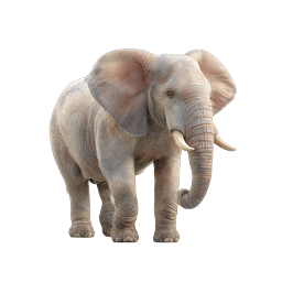 Realistic African Elephant Icon - Wildlife Animal Illustration