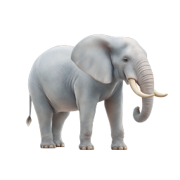 リアルなアフリカゾウのアイコン - 野生動物 3D イラストレーション