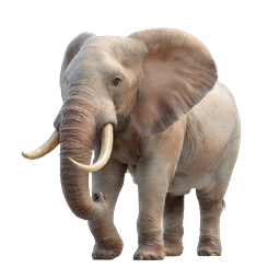 Realistic Elephant Icon - 3D Wildlife Animal Illustration