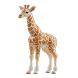 Realistic Baby Giraffe Icon - 3D Wildlife Illustration