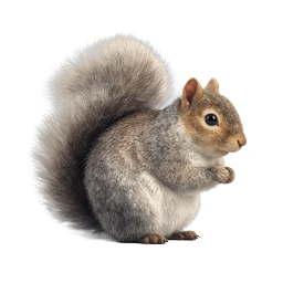 Realistic Gray Squirrel Icon - Detailed Wildlife Illustration