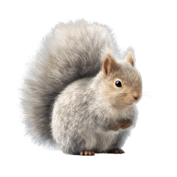 Realistic Gray Squirrel Icon - Cute Wildlife Illustration