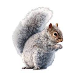 Realistic Gray Squirrel Icon - Detailed Wildlife Illustration
