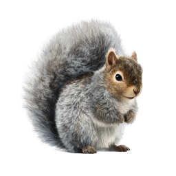 Realistic Gray Squirrel Icon - Detailed Wildlife Illustration