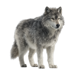Realistic Gray Wolf Wildlife Icon | Premium Animal Illustration