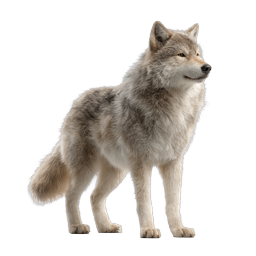 Realistic Gray Wolf Icon - Majestic Wildlife Animal