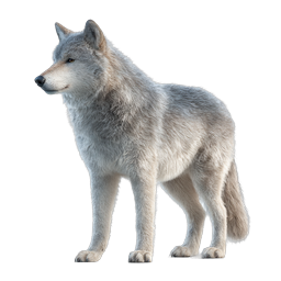 Realistic Gray Wolf Icon - Majestic Wildlife Animal