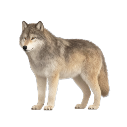 Realistic Gray Wolf Icon | Wildlife Animal Illustration