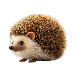Realistic Hedgehog Icon - Cute Wildlife Illustration