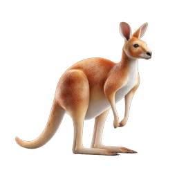 Realistic Kangaroo Wildlife Icon - Australian Marsupial