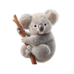 Realistic 3D Koala Bear Icon | Cute Wildlife Design