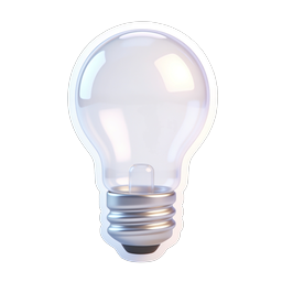 Realistic Lightbulb Icon - 3D Glass Bulb Illustration