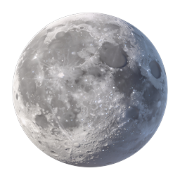 Realistic Full Moon Icon with Detailed Lunar Craters