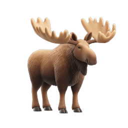 Realistic Moose 3D Icon - Wildlife Nature Animal