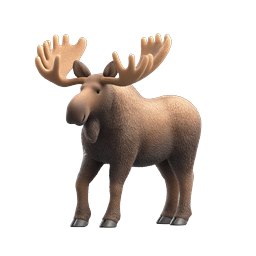 Realistic 3D Moose Wildlife Icon | Premium Animal Illustration