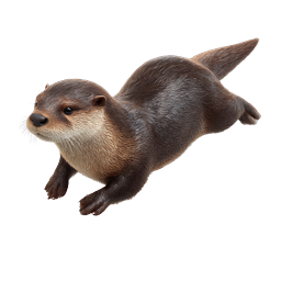 Realistic Otter Icon - Detailed Wildlife Illustration