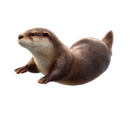 Realistic Otter Icon - Detailed Wildlife Animal Illustration