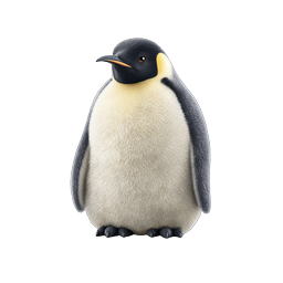 Realistic Emperor Penguin Icon - Cute Wildlife 3D Render