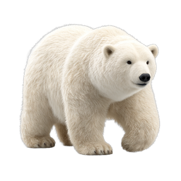 Ícone 3D de Urso Polar Realista - Vida Selvagem do Ártico