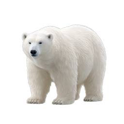 Realistic Polar Bear Icon - Arctic Wildlife Illustration