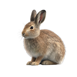Realistic Brown Rabbit Icon - Detailed Bunny Illustration