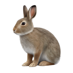 Realistic Brown Rabbit Sitting - Wildlife Nature Icon