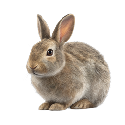 Realistic Brown Rabbit Icon - Detailed Wildlife Illustration