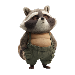 Realistic 3D Raccoon Character Icon - Cute Wildlife