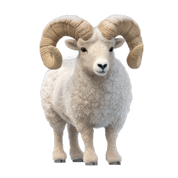 Realistic 3D Ram Icon with Majestic Curved Horns