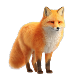 Realistic Red Fox Icon - Detailed Wildlife Illustration