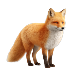 Realistic Red Fox Icon | Detailed Wildlife Illustration