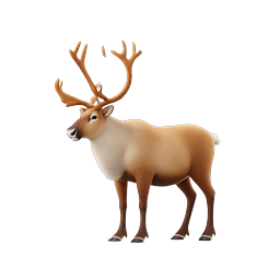 Realistic Reindeer Icon - 3D Wildlife Illustration