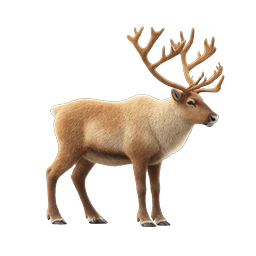 Realistic Reindeer Icon - Majestic Stag with Antlers