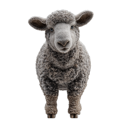 Realistic 3D Sheep Icon | Cute Lamb Character Render